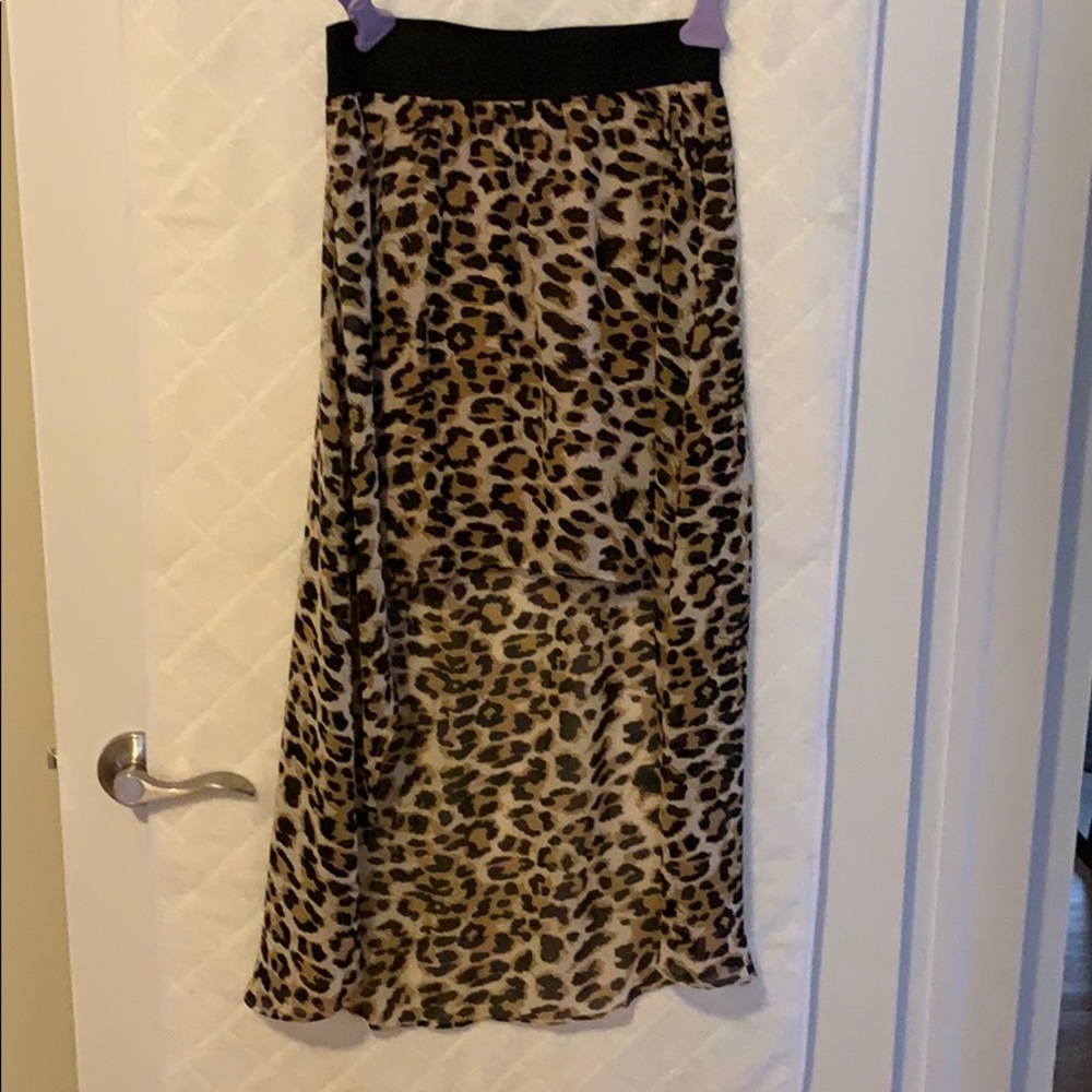 Guess | Leopard print high low skirt